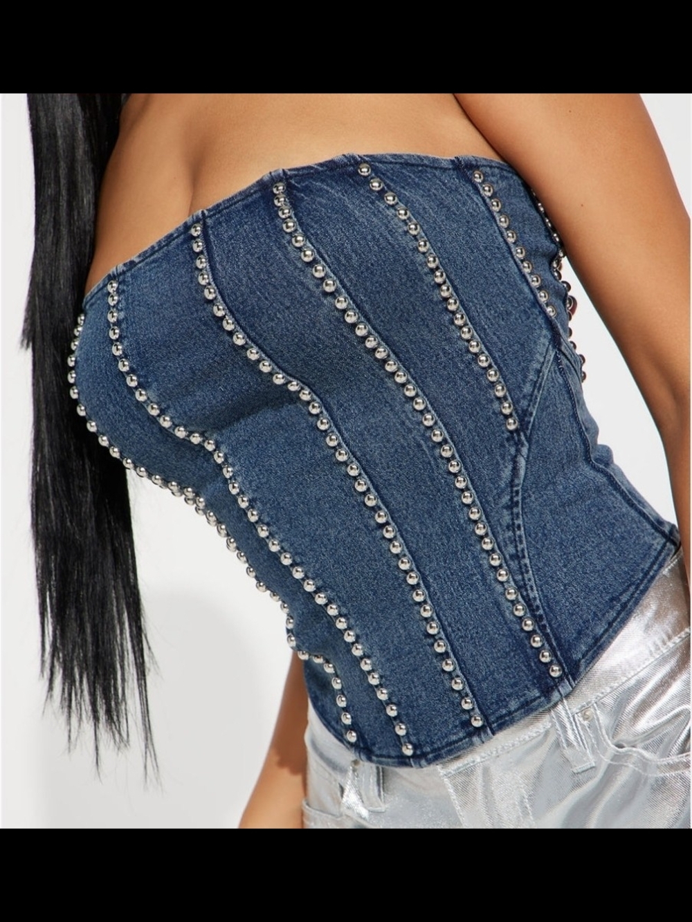 ✨ FASHION NOVA: No Need For Talks Denim Corset Top ✨